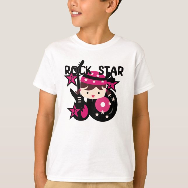 T-shirt Fille de vedette du rock de brune (Devant)