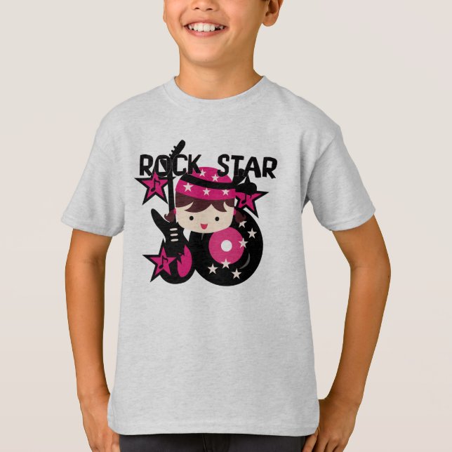T-shirt Fille de vedette du rock de brune (Devant)