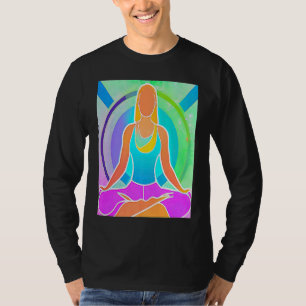 T-shirt Fille de yoga Femme Salutation du soleil Méditatio
