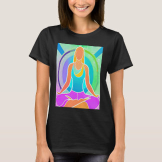 T-shirt Fille de yoga Femme Salutation du soleil Méditatio