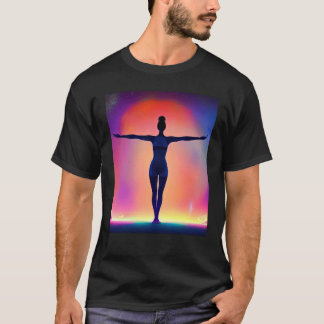 T-shirt Fille de yoga Fille Salutation du soleil Méditatio