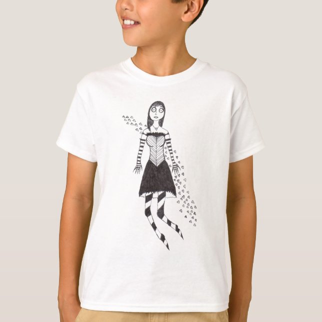 T-shirt Fille déplaisante de coeur (Devant)