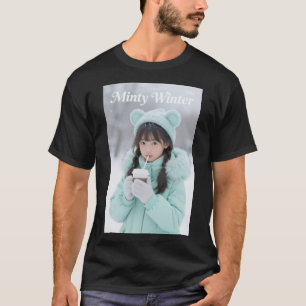 T-shirt Fille d'hiver esthétique anime chemise vert menthe
