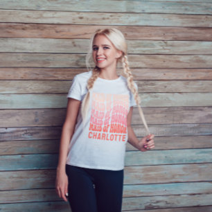 T-shirt Fille d'honneur rose moderne girly rétro 60's simp