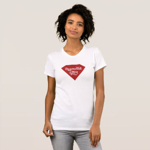 T-shirt Fille Diamant Graphique Rétro Rouge & Blanc Type