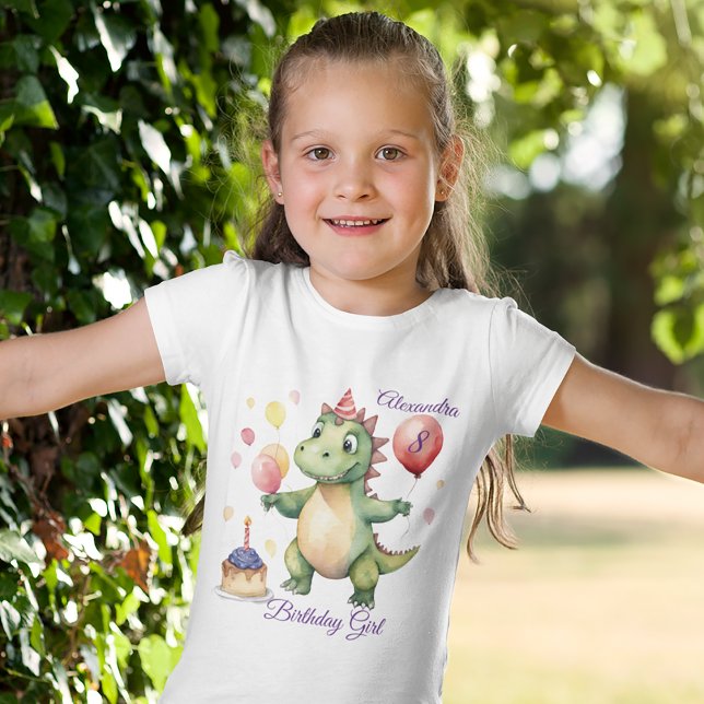 T-Shirt Fille Dinosaur Anniversaire (Créateur téléchargé)