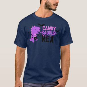 T-shirt Fille Dinosaur Halloween tenue rose pourpre bonbon