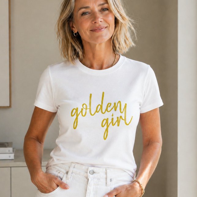 T-shirt Fille d'or | Écriture dorée moderne (Créateur téléchargé)