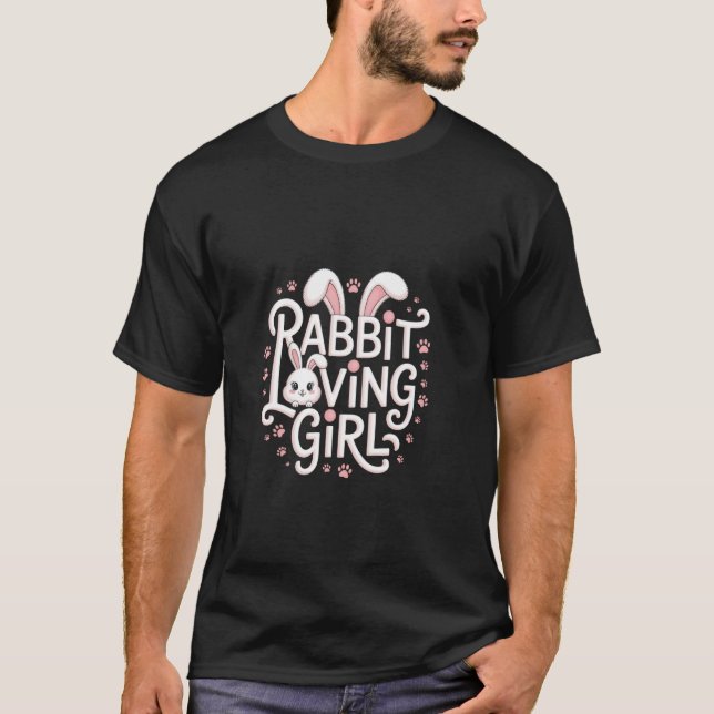 T-shirt Fille drôle amoureuse de lapin (Devant)