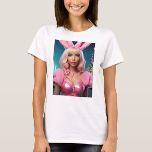T-shirt Fille Drôle Beau Lapin