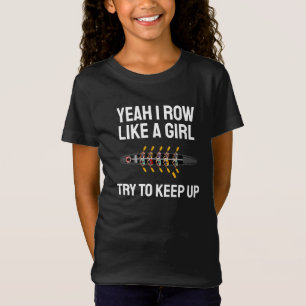 T-Shirt Fille drôle de l'équipe d'aviron noire Filles de l
