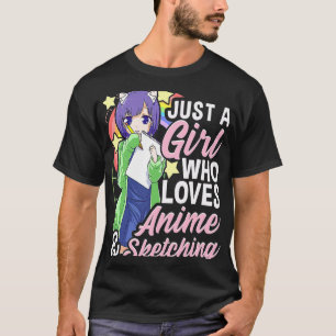 T-shirt Fille drôle Juste une fille qui aime l'Anime et le