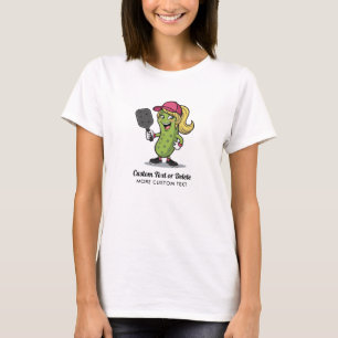 T-shirt Fille Drôle Pickle Jouer Pickleball Texte Personna