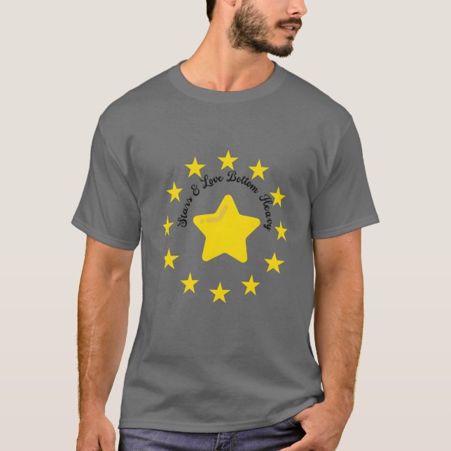 T-shirt Fille du bouton étoile et amour (Devant)