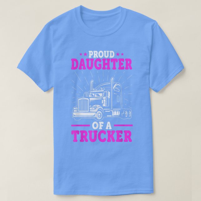 T-shirt Fille du conducteur de camion - Fier fille d'une v (Design devant)