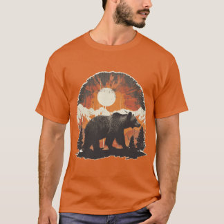 T-shirt Fille du coucher de soleil de l'ours de montagne