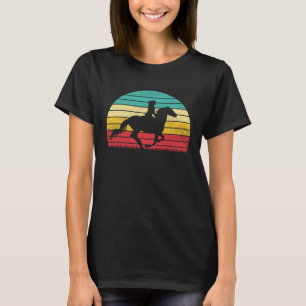 T-shirt Fille du coucher de soleil Équitation Cowgirl vint