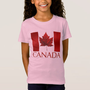 T-shirt Fille du drapeau du Canada Souvenirs Canad