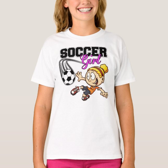T-shirt Fille du football (Devant)