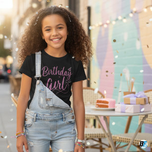 T-Shirt Fille du Jour de la Naissance - Style rose attraya