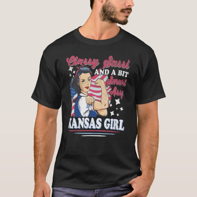 T-shirt Fille du Kansas Classy Sassi et un peu Smart Assi (Devant)
