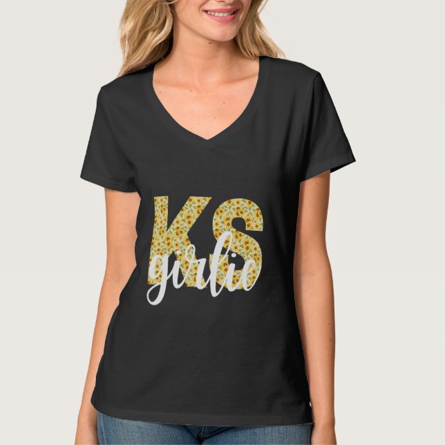 T-shirt Fille du Kansas KS Préparée Fierté de l'État Simpl (Devant)