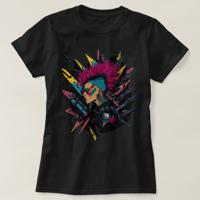 T-shirt Fille Du Pays Punk Rock Nouvelle Vague Design (Design devant)