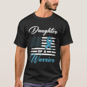 T-shirt Fille D'Un Guerrier Drapeau Américain Cancer De La