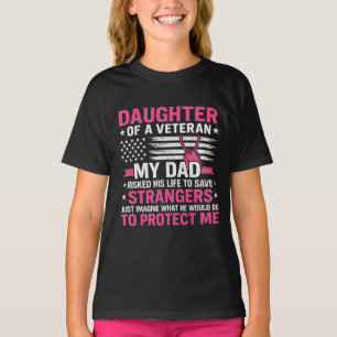 T-shirt Fille D'Un Vétéran Fête des pères Papa Vétérinaire