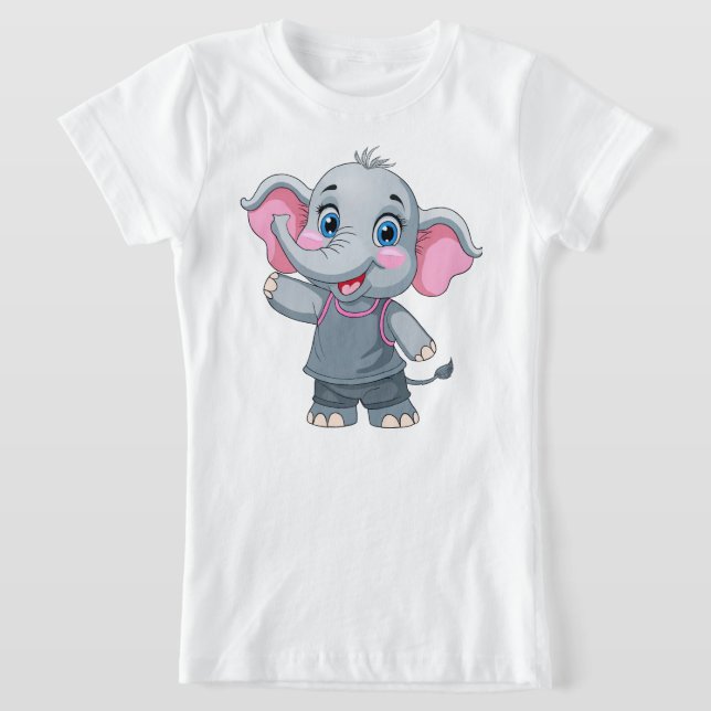 T-shirt fille Eléphant Bébé mignon (Poser)