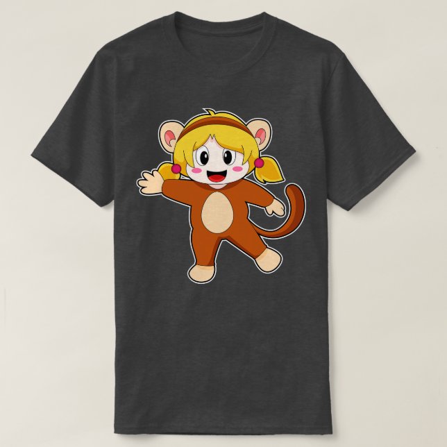 T-shirt Fille en costume en singe (Design devant)