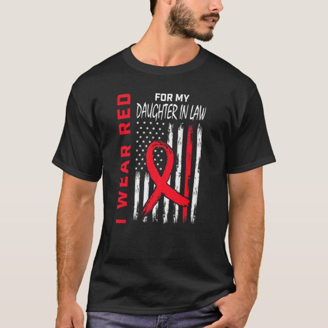 T-shirt Fille En Droit Maladie Cardiaque Sensibilisation D (Devant)