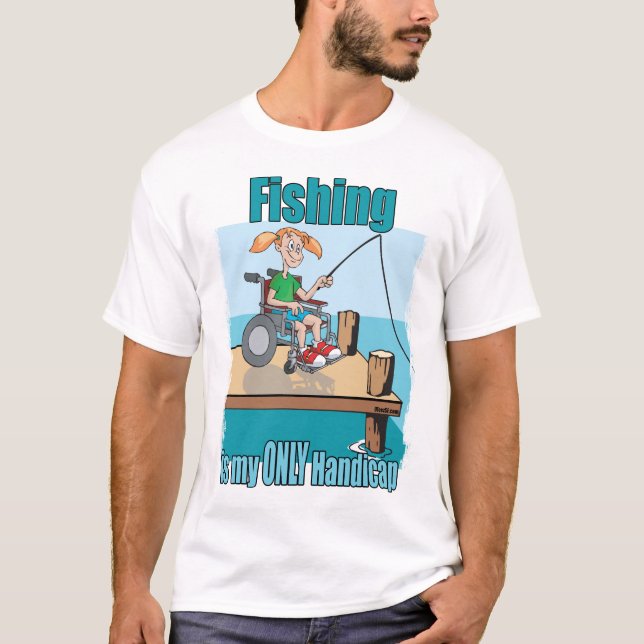 T-shirt Fille en fauteuil roulant Pêche (Devant)