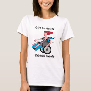 T-shirt Fille en fauteuil roulant, retournez et voyez