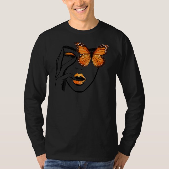 T-shirt Fille Esthétique Avec Œil de Papillon Monarque dan (Devant)