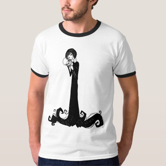 T-shirt Fille et crâne T blanc (Devant)