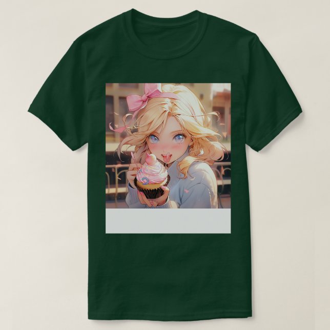 T-shirt Fille et cupcake (Design devant)