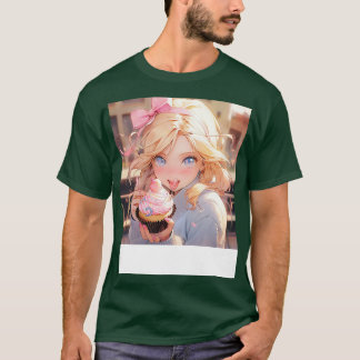 T-shirt Fille et cupcake