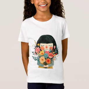 T-Shirt Fille et fleurs parfumées