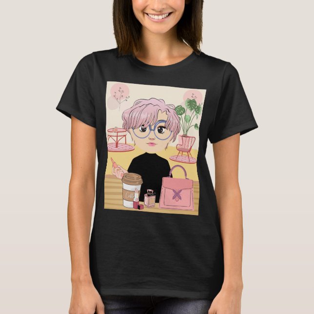 T-SHIRT FILLE ET MAQUILLAGE (Devant)