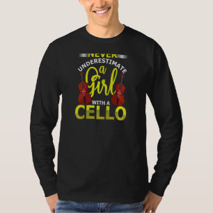 T-shirt Fille Femme Avec Cello Cellist Musicien Musicien D