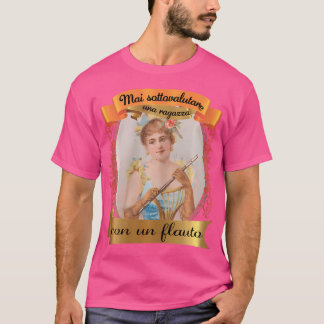 T-shirt Fille Femme Avec Une Flûte