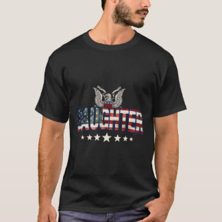 T-shirt Fille fière Drapeau américain patriotique Fête des