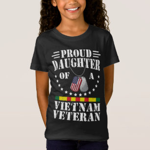 T-Shirt Fille fière d'un vétéran du Vietnam Cadeau patriot