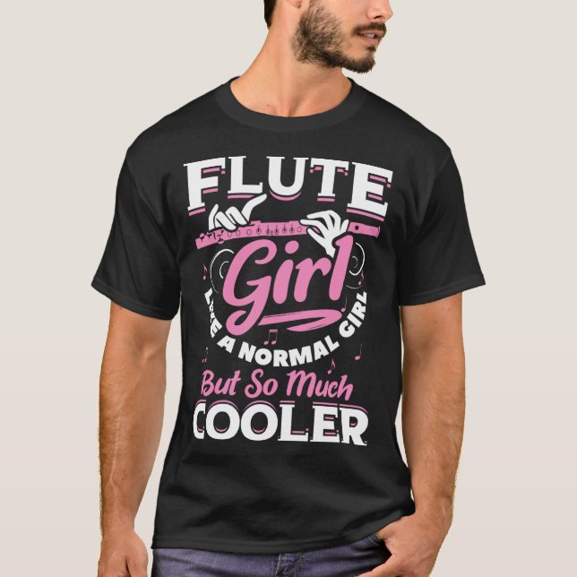 T-shirt Fille Flute Comme Une Fille Normale Mais Tant De G (Devant)