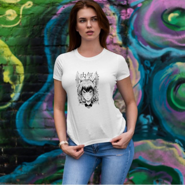 T-shirt Fille Fox Anime Japonaise (Créateur téléchargé)