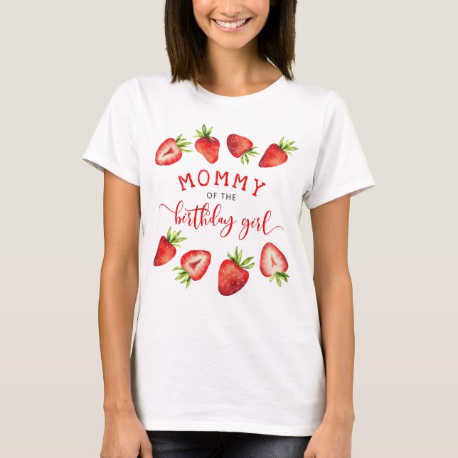 T-shirt Fille fraise Famille d'anniversaire (Devant)