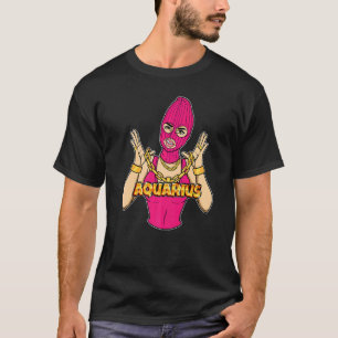 T-shirt Fille Gangsta Aquarius Masquée Gangster Femme Avec