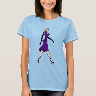 T-shirt Fille Glamour Vintage, Secrétaire Blonde Rétro