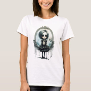 T-shirt Fille gothique dans miroir victorien Halloween